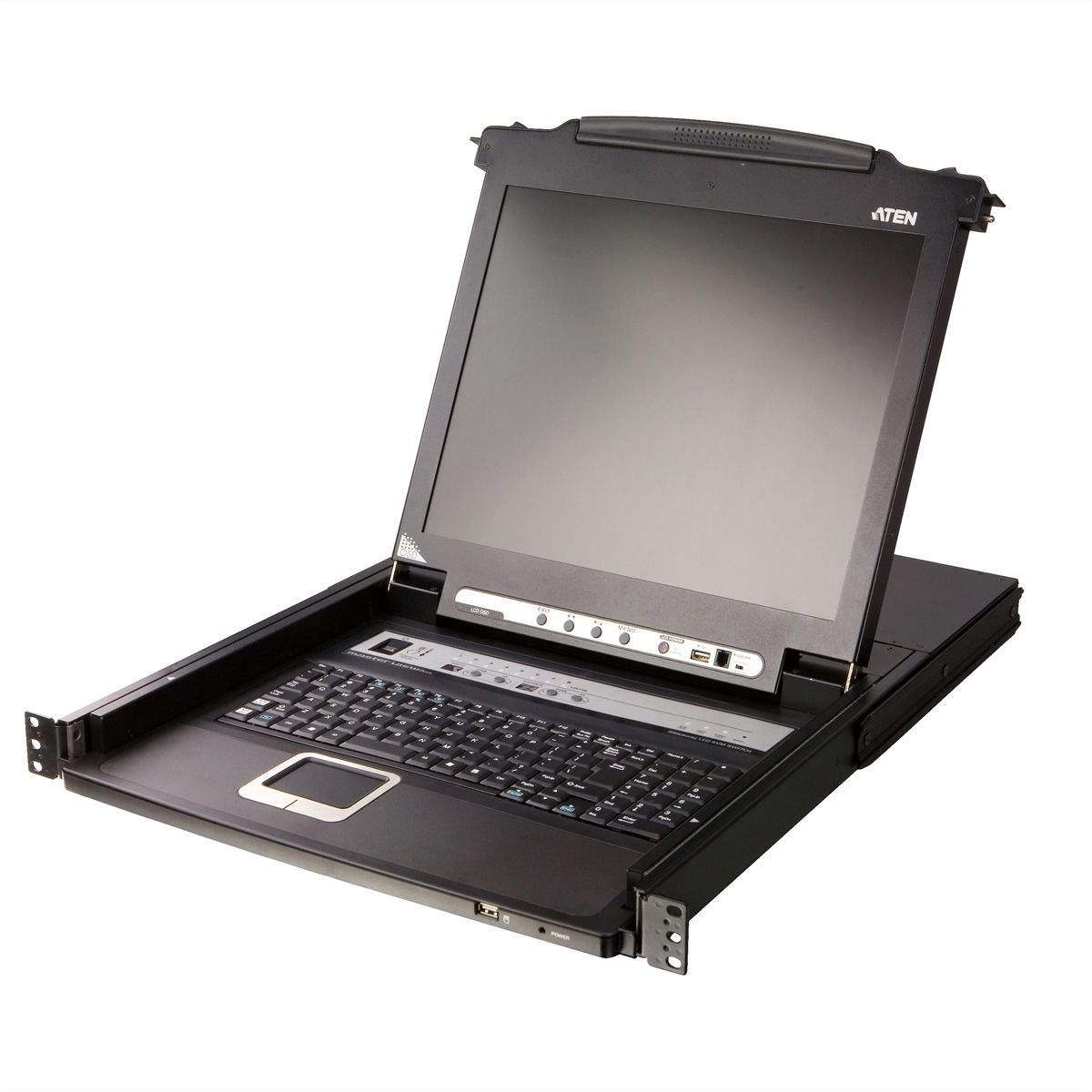 ATEN CL5708MW 43cm wide LCD KVM Switch, USB-PS/2,VGA, 8 Port, UK-Layout