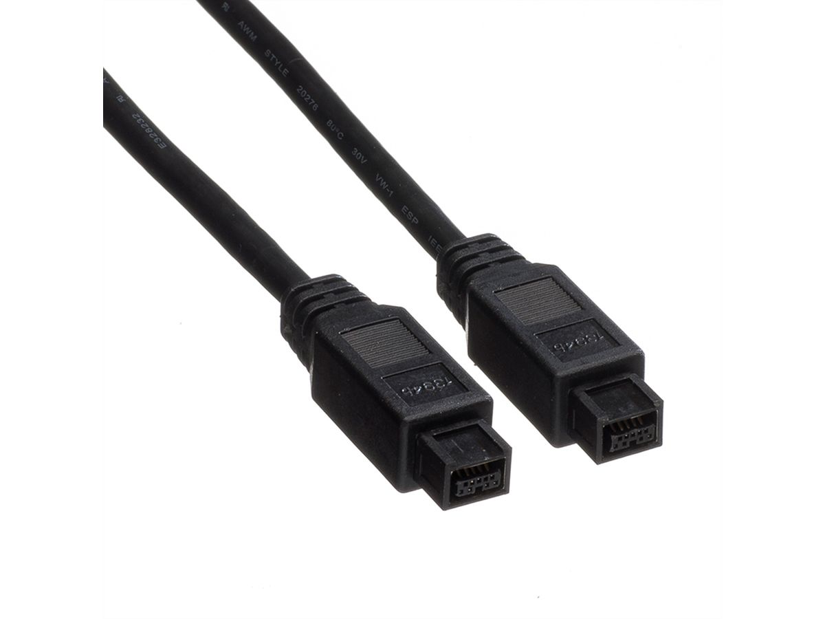 ROLINE IEEE 1394b Kabel, 9/9polig, schwarz, 1,8 m