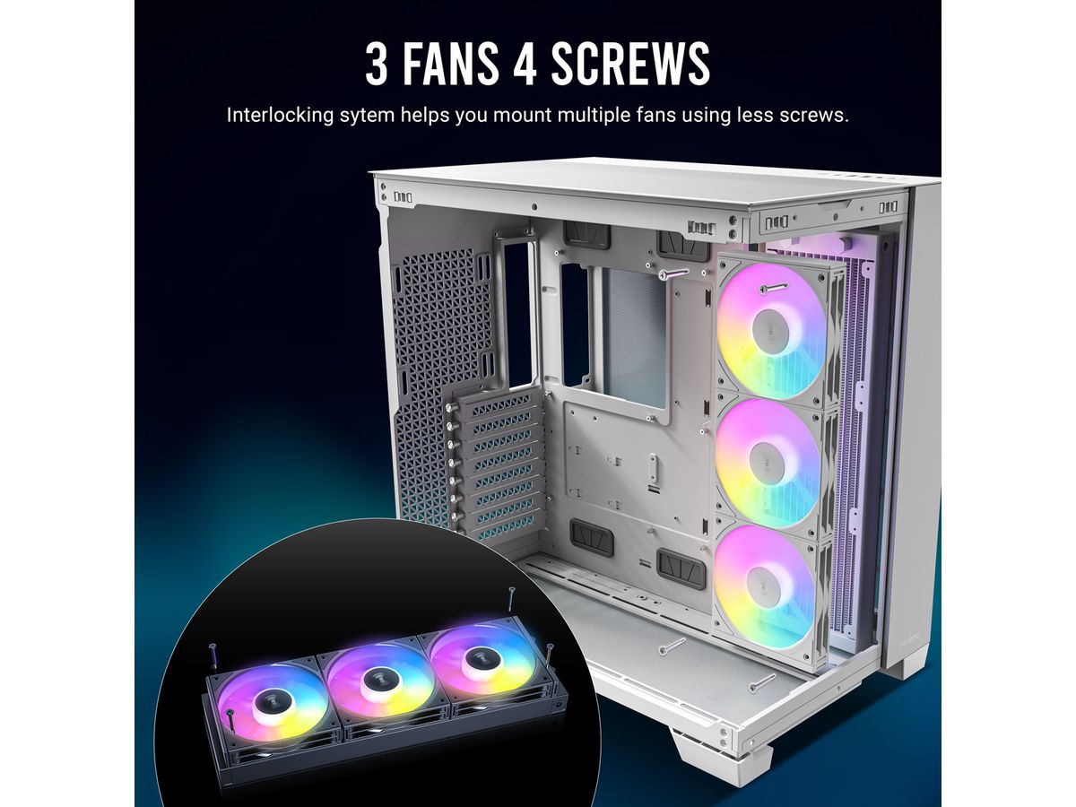 ANTEC C120 ARGB Fan PC Gehäuselüfter 120mm 3er Pack, schwarz