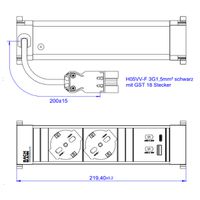 BACHMANN POWER FRAME S 2xP40, 1xUSB A/C 22W 0,2m GST18 Italia
