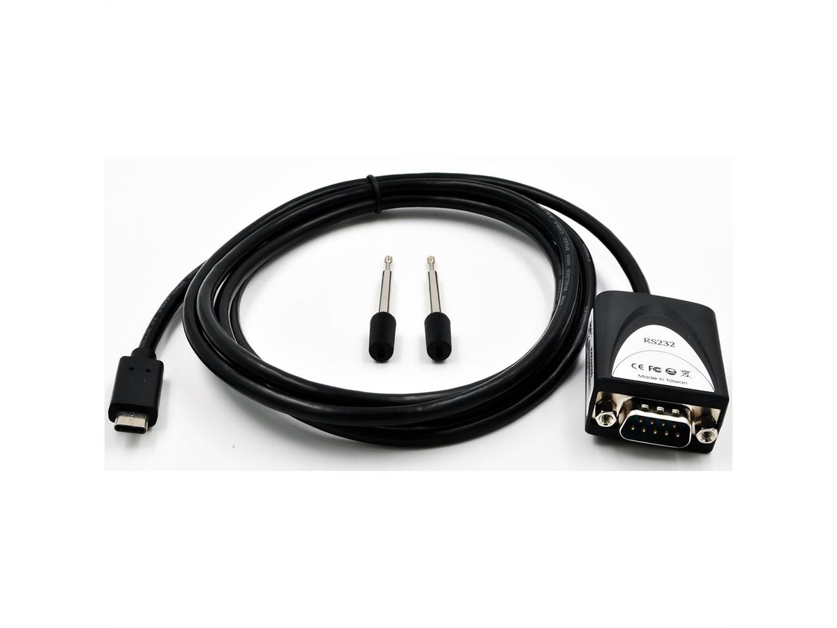 EX-2311-2IS USB2.0 C zu 1 x RS-232 1,8m 15KV Überspannungsschutz FTDI Chip-Set, schwarz, 1,8 m