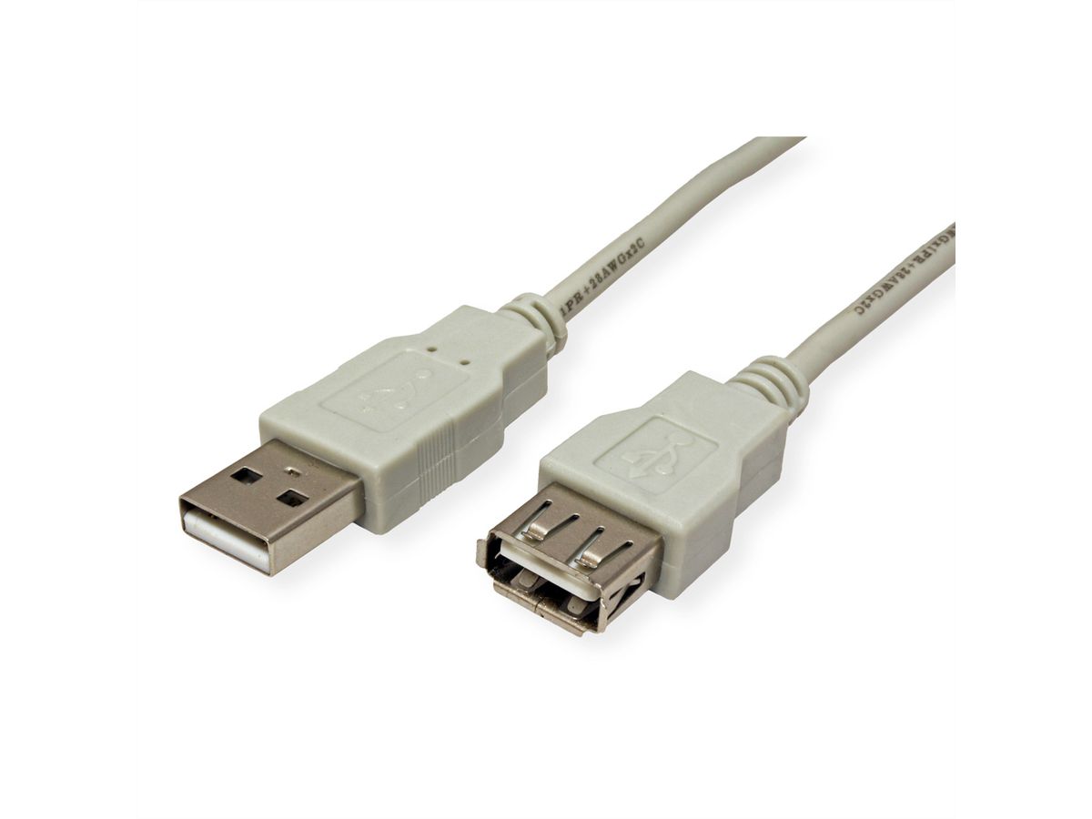 STANDARD USB 2.0 Verlängerungskabel, Typ A-A, ST/BU, beige, 3 m