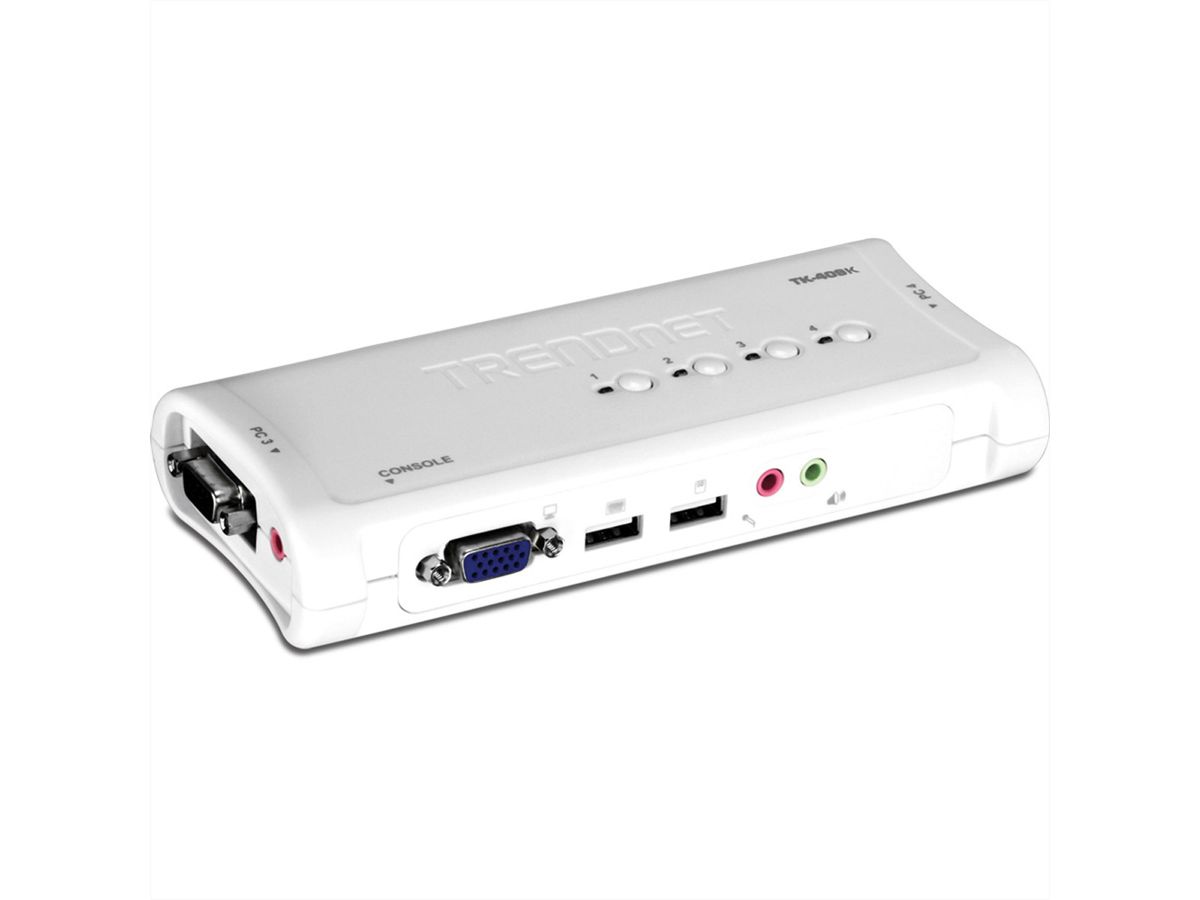 TRENDnet TK-409K KVM Switch 4-Port USB Kit mit Audio