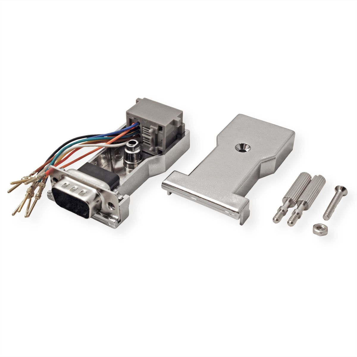 ROLINE DB9 Stecker-RJ45 Buchse 8P/8C 8Ltg., silberfarben