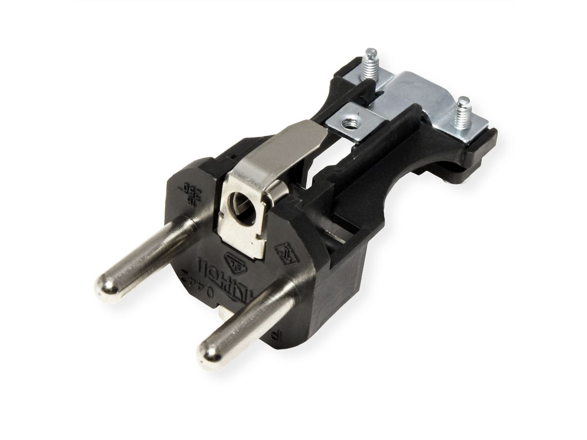 BACHMANN Vollgummi Stecker, französisches System, IP44, schwarz