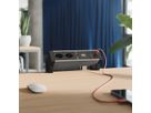 BACHMANN DESK2 ALU BLACK 2xCH 90°, 1xUSB C/C45W L=0,2m