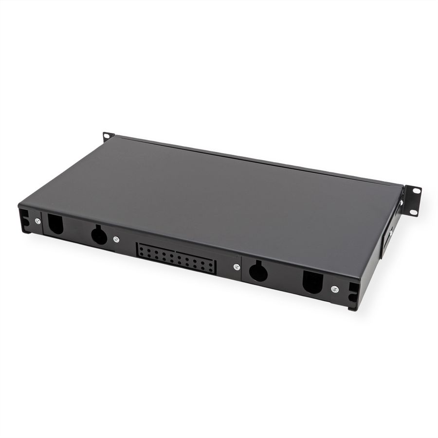 VALUE 19-Zoll-Spleißbox leer 1 HE, ausziehbar, 24x SC SX / LC DX