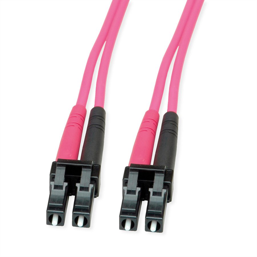 TELEGÄRTNER LWL Rangierkabel 2x G50/125 OM4, 1x LC Duplex - 1x LC Duplex, violett, 3 m