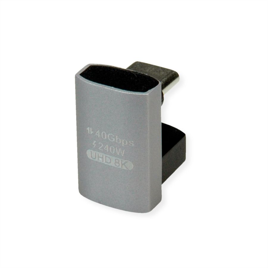 ROLINE USB4 Gen 3x2 Adapter Typ C ST/BU, Aluminium, 360°, breit, silberfarben