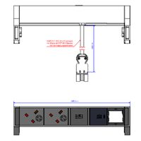 BACHMANN DESK2 2xUK 1xUSB C 30W 1xCM, 0,2m GST18 INOX United Kingdom