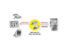 ROLINE USB 2.0 Kabel Typ C, ST/ST, mit Datenblockier-Adaptern Typ A+C, 1 m