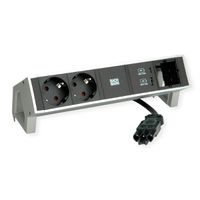 BACHMANN DESK2 2xSchutzkontakt USB A&C, USB Charger 22W 1xABD 0,2m GST18 INOX