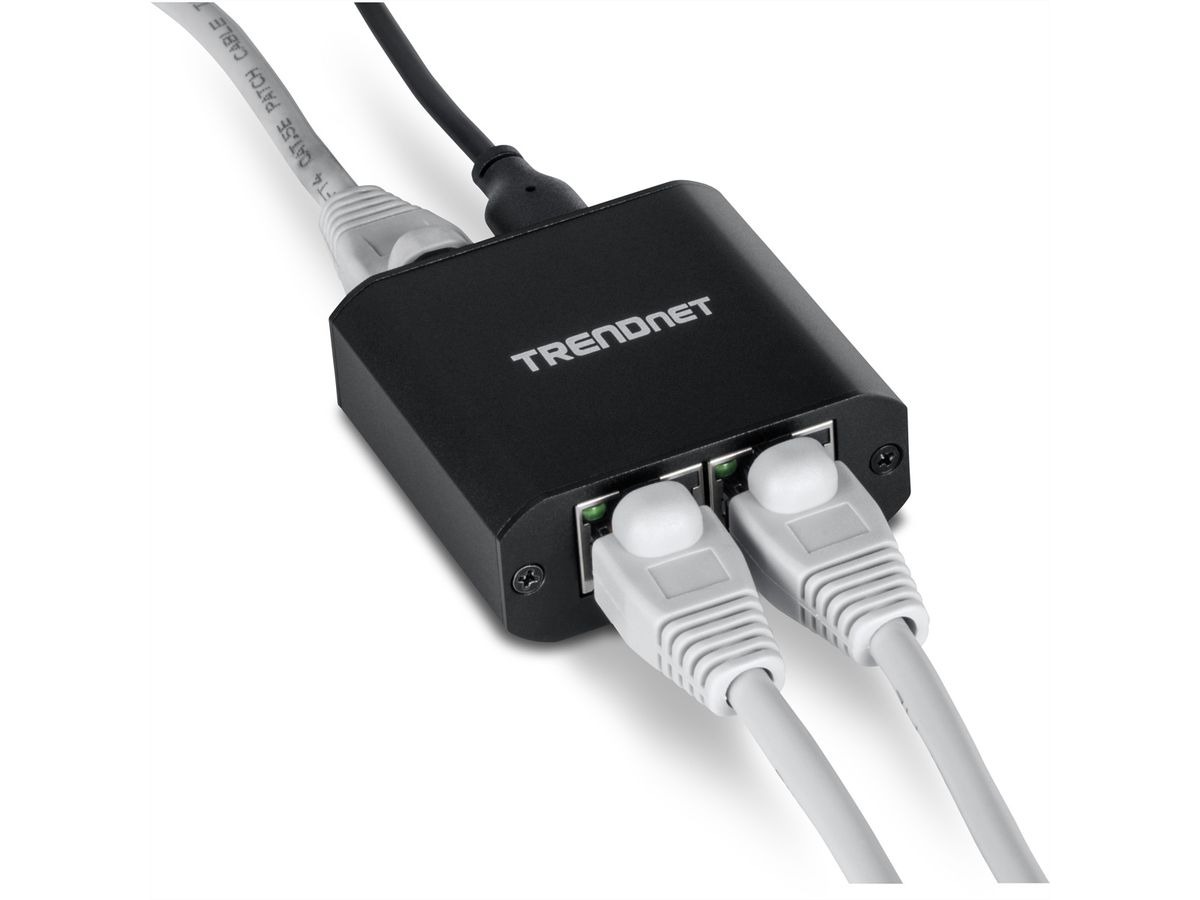 TRENDnet TEG-102S 2-Port-Gigabit-Splitter, mit USB-C-Stromversorgung
