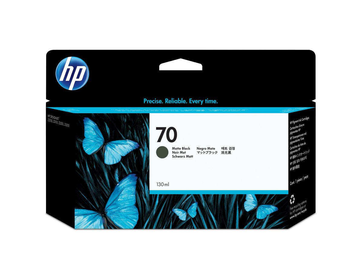 HP 70 Mattschwarz DesignJet Druckerpatrone, 130 ml