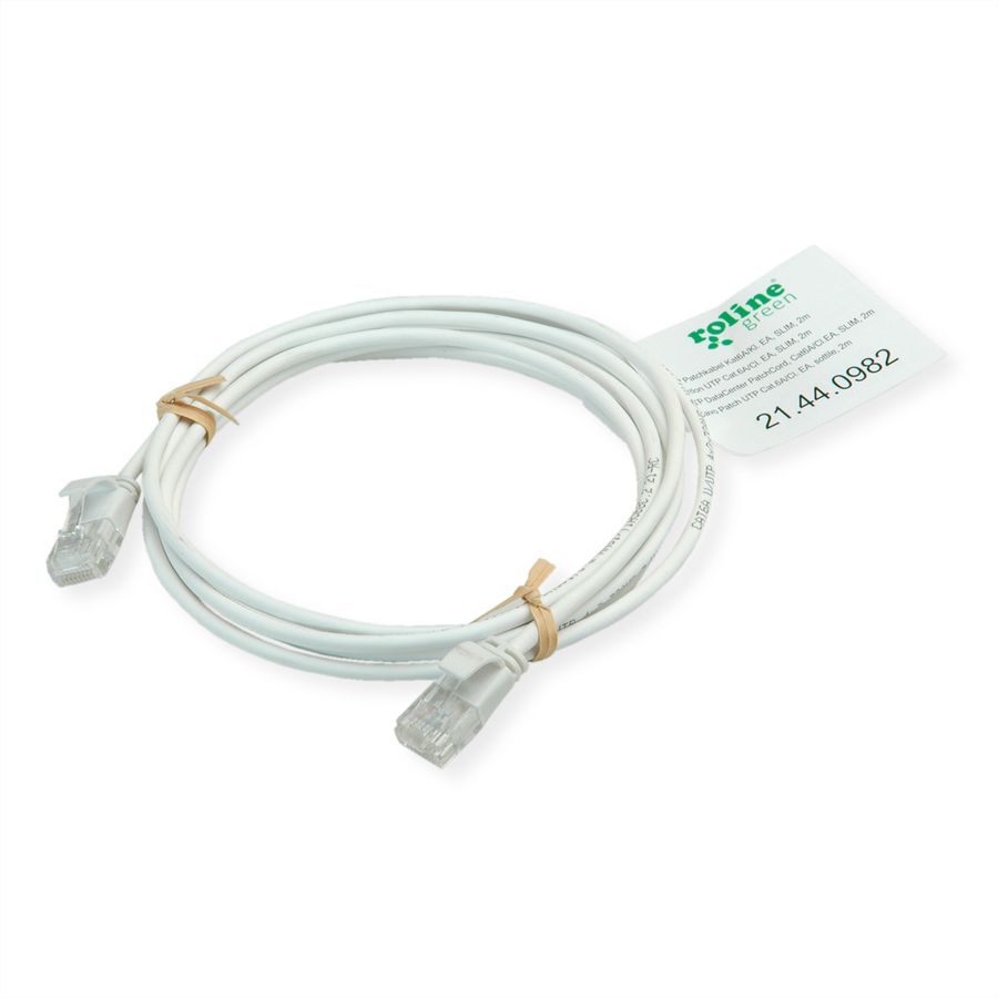 ROLINE GREEN UTP Patchkabel Cat.6A (Class EA), LSOH, slim, schwarz, 0,15 m