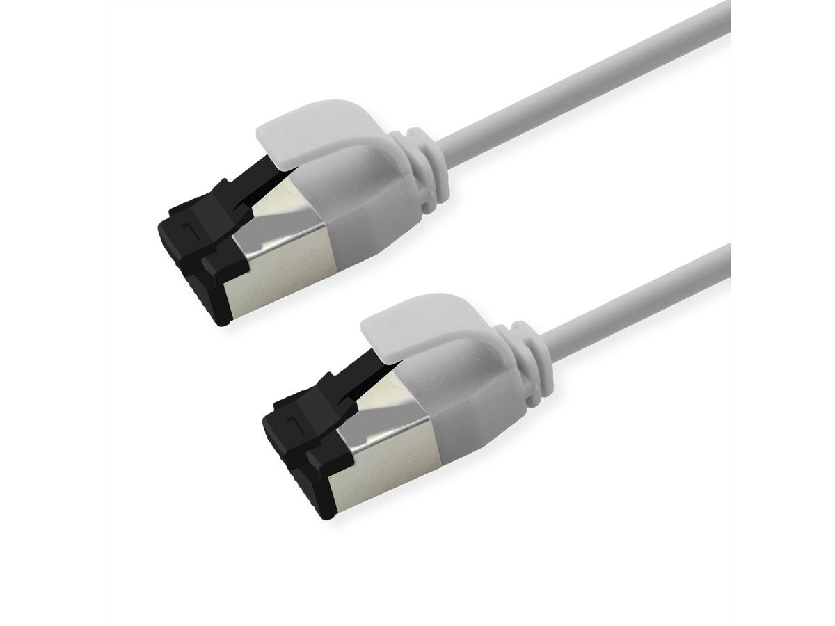 ROLINE S/FTP-(PiMF-) Patchkabel Cat.8 (Class I), Slim, LSOH, PoE, weiß, 0,5 m