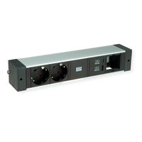 BACHMANN DESK RAIL 2xSchutzkt. USB A&C, USB Charger 22W 1xABD 2,0m GST18