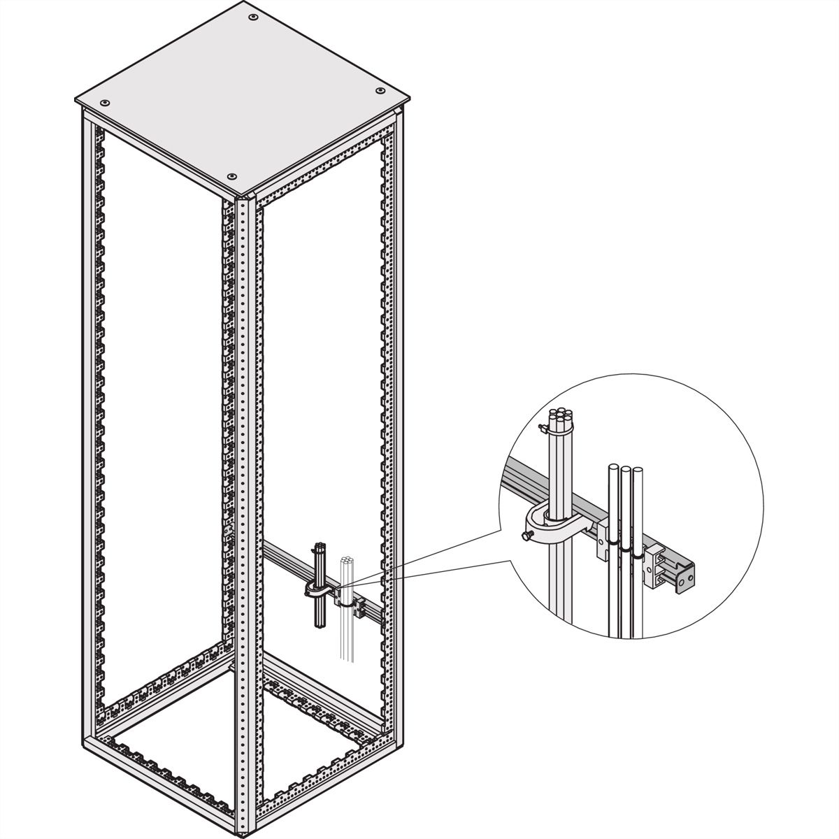 SCHROFF C-Profil für die Schrankbreite - C-PROFILSCHIENE 800 LG. (2X)