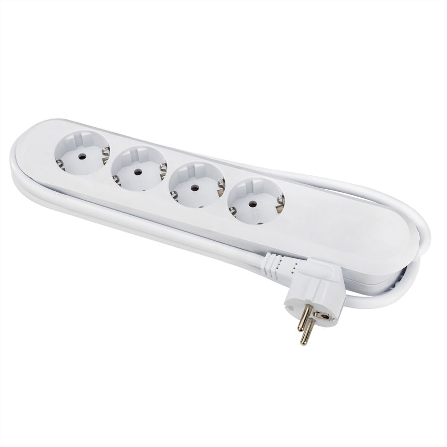 BACHMANN SMART Steckdosenleiste 4x Schutzkontakt, weiß, 1,5 m