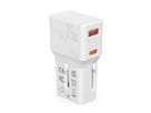 VALUE USB Reise-Charger mit Euro-Flach-/UK-/US-Stecker, 2 Port (Typ-A QC3.0, Typ-C PD), 25W