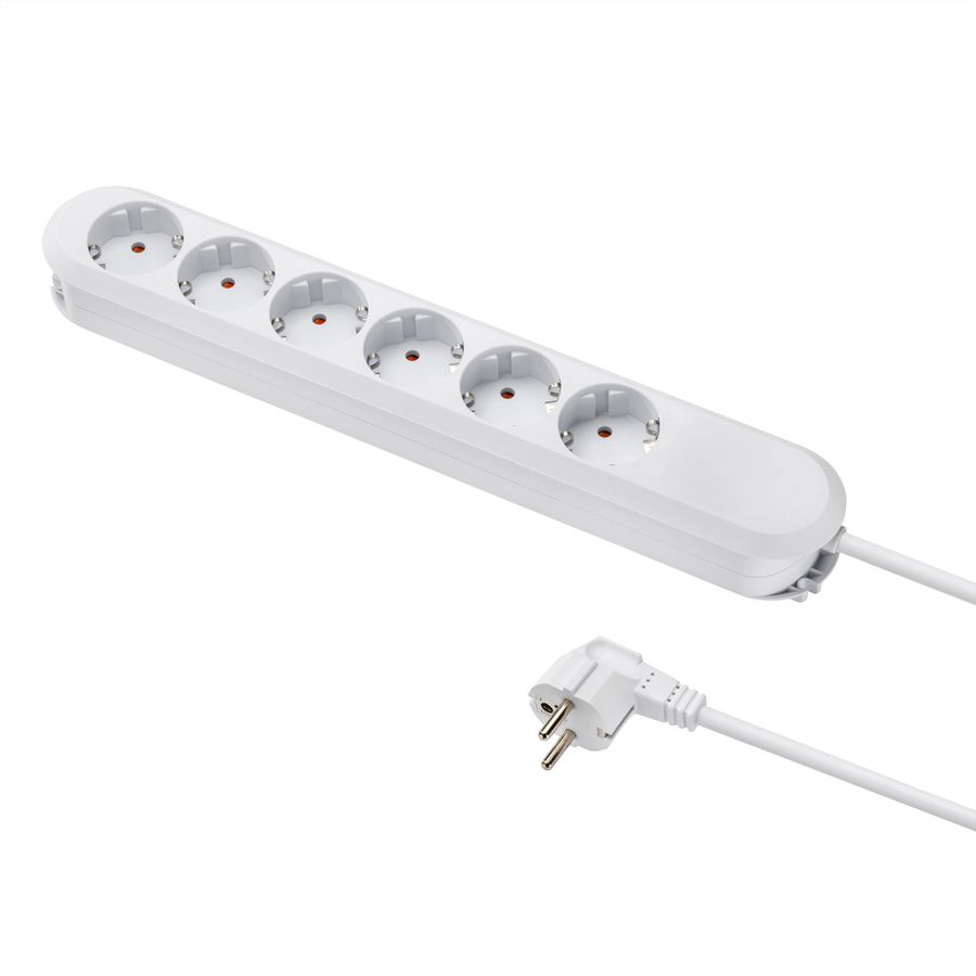 BACHMANN SMART Steckdosenleiste 6x Schutzkontakt, weiß, 5 m