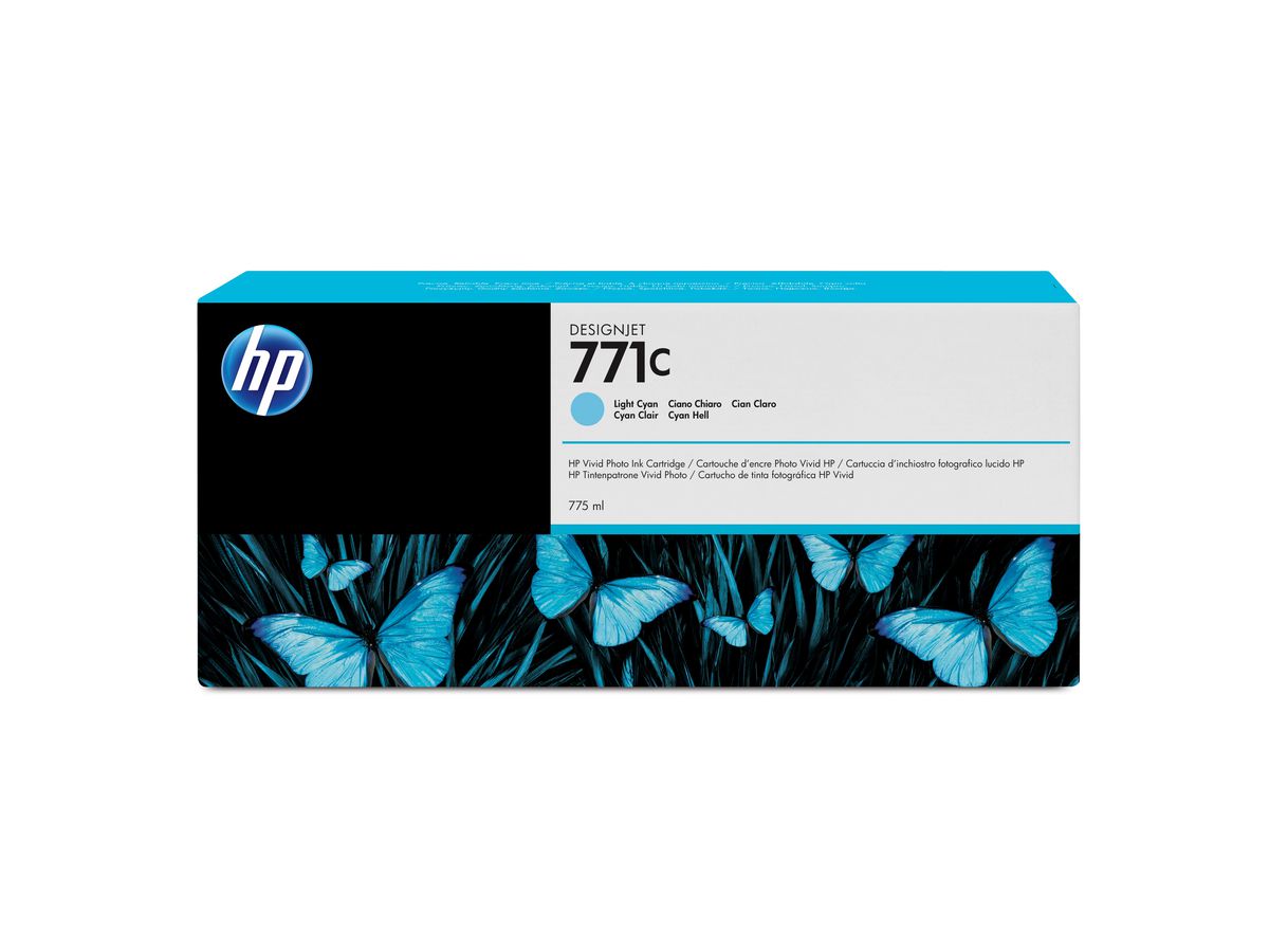 HP 771C Cyan hell DesignJet Druckerpatrone, 775 ml