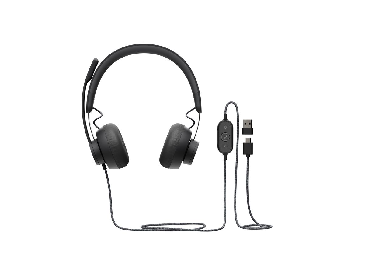 Logitech Zone Wired UC Kopfhörer Kopfband USB Typ-C Schwarz