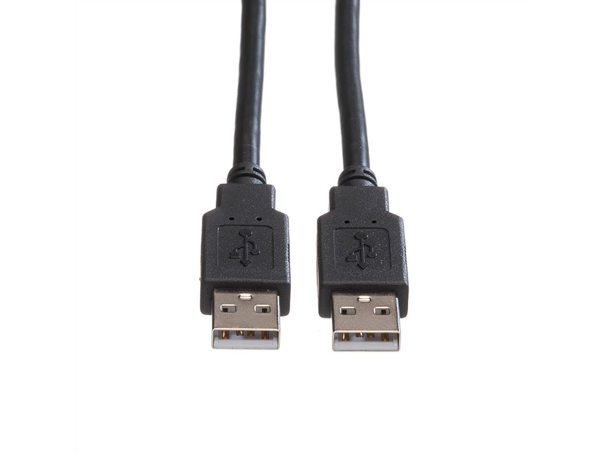 ROLINE USB 2.0 Kabel, Typ A-A, schwarz, 0,8 m