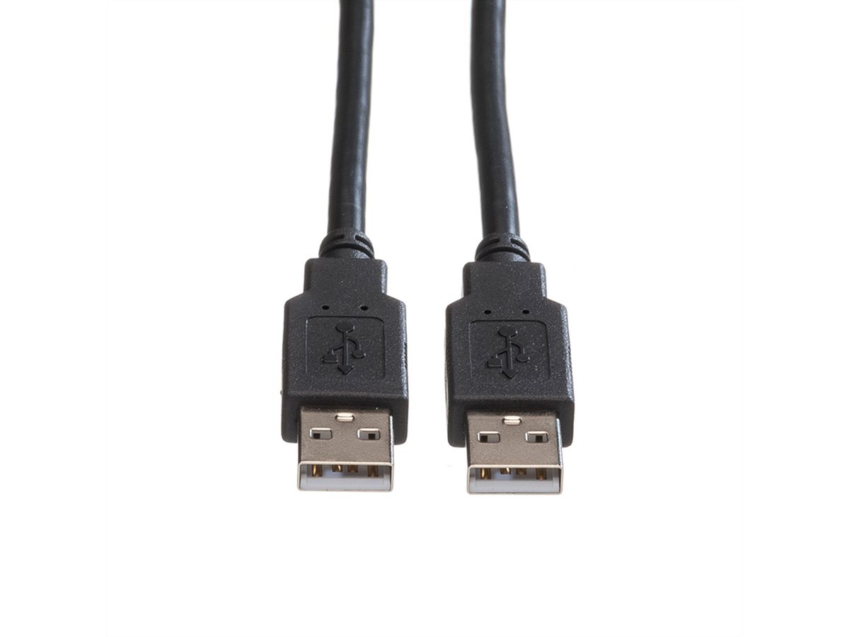 ROLINE USB 2.0 Kabel, Typ A-A, Typ A-A, schwarz, 1,8 m