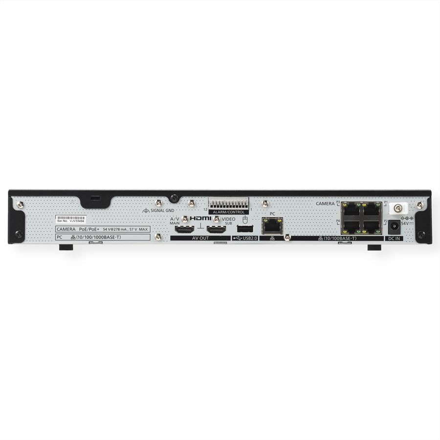 i-PRO WJ-NU101KG NVR Netzwerk-Videorekorder 4-CH, 4x PoE
