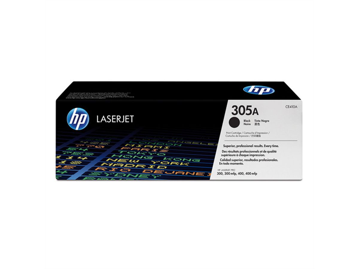 CE410A, HP Color LaserJet Druckkassette schwarz, Nr. 305A, ca. 2.200 S., für HP LaserJet Pro 300/400 Color M351a / MFP M375nw / M451 / MFP M475