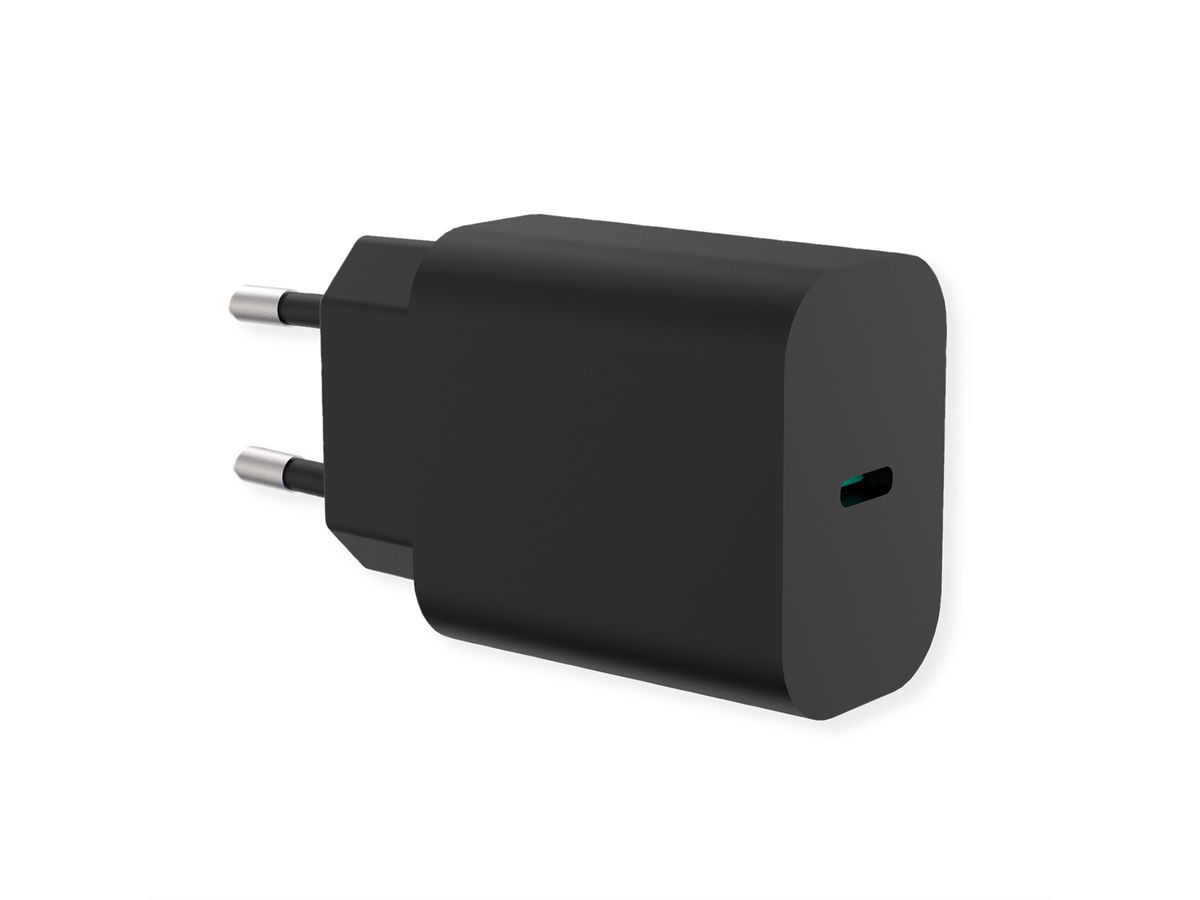 VALUE USB Charger mit Euro-Stecker, 1 Port Typ-C (PD), 25W