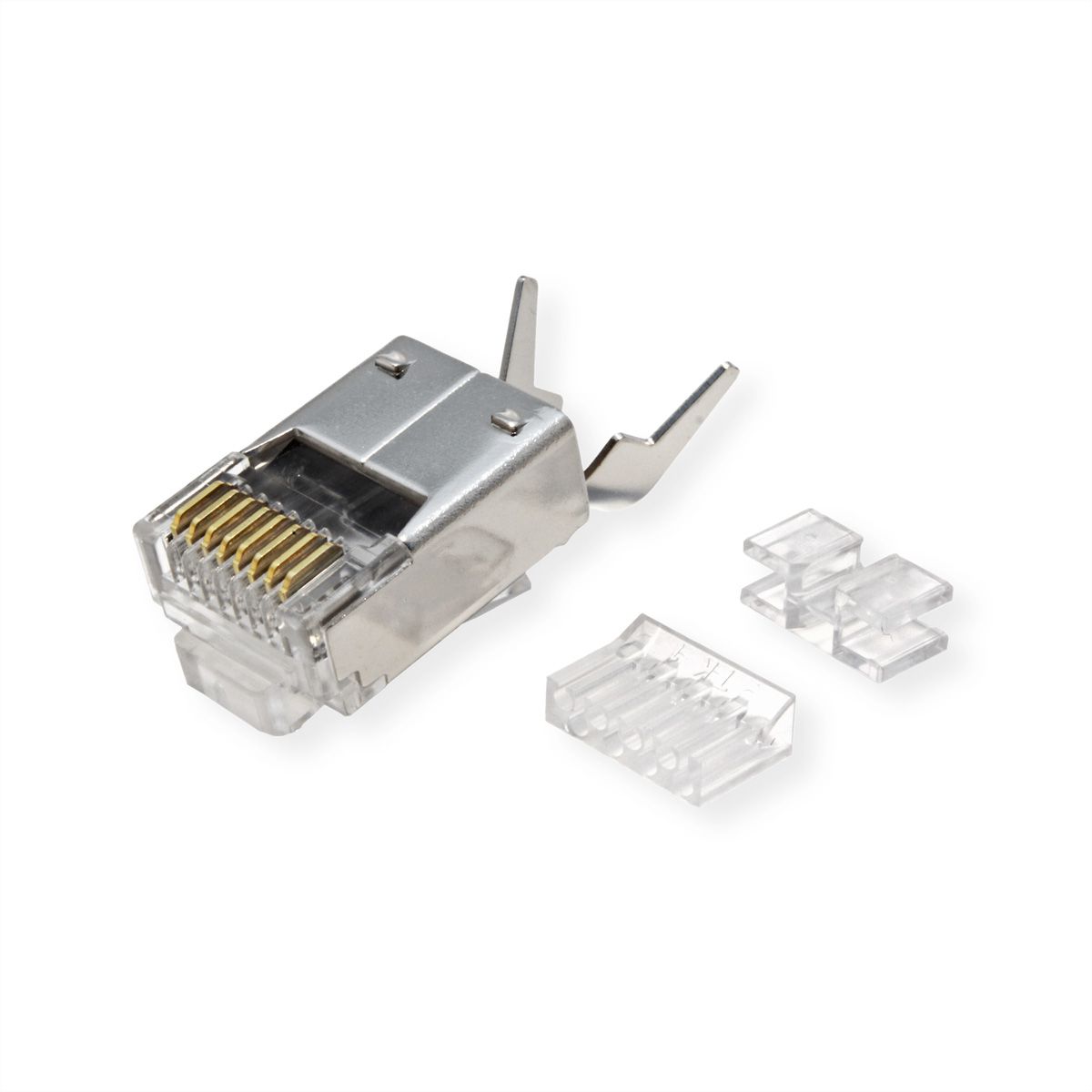 ROLINE Modular Plug geschirmt, Cat.6 (Class E), Kurzbauform, 10 Stck