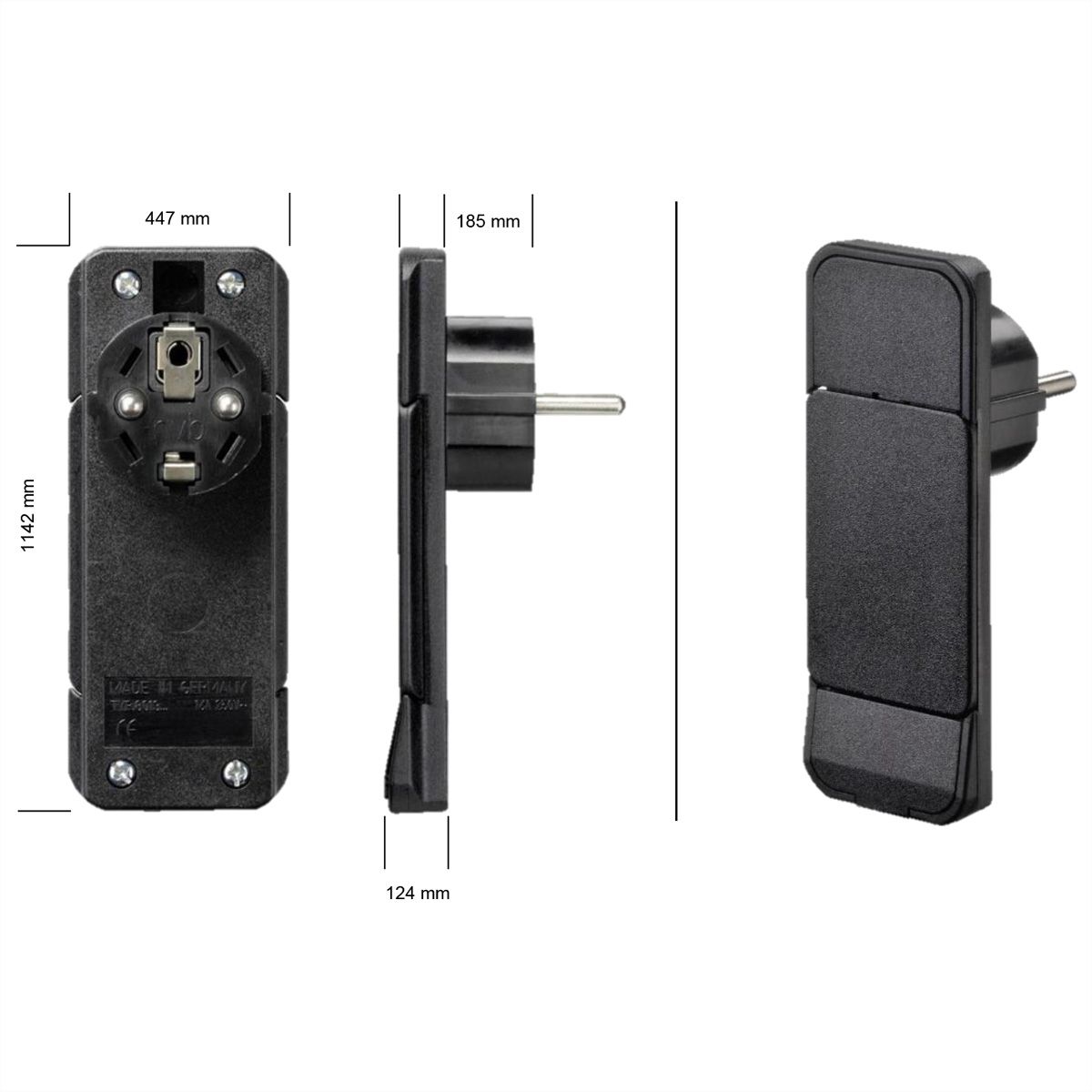 BACHMANN SMART PLUG Schutzkontakt Montagestecker, schwarz