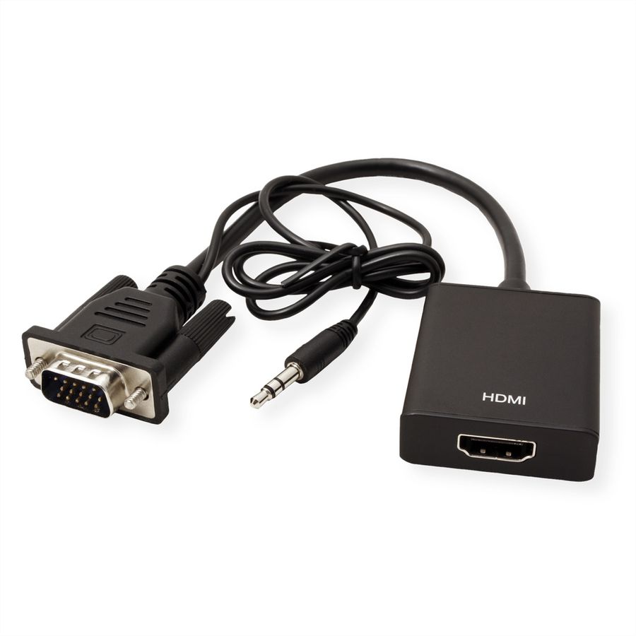 VALUE Adapterkabel VGA+Audio zu HDMI, 0,15 m