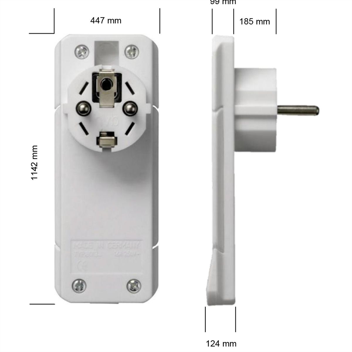BACHMANN SmartPlug Flachstecker 1x Schutzkontakt weiß, 1.5m