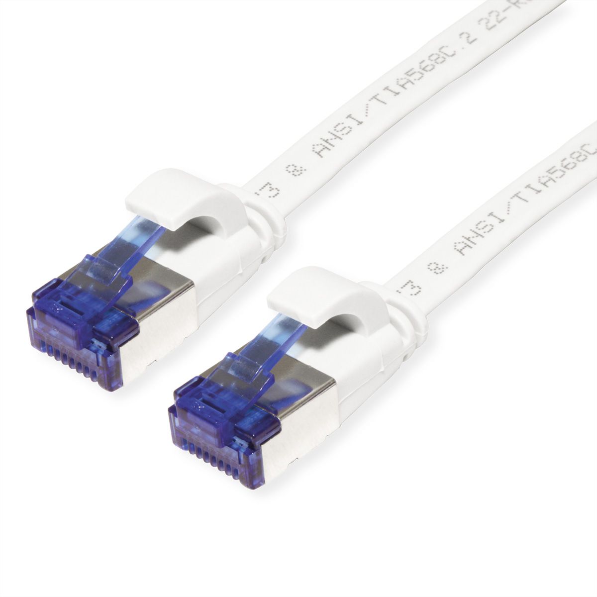 VALUE Patchkabel Cat.6A (Class EA) FTP, extra-flach, weiß, 1,5 m
