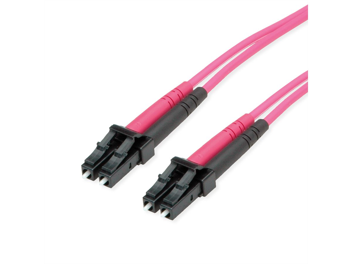 TELEGÄRTNER LWL Rangierkabel 2x G50/125 OM4, 1x LC Duplex - 1x LC Duplex, violett, 10 m