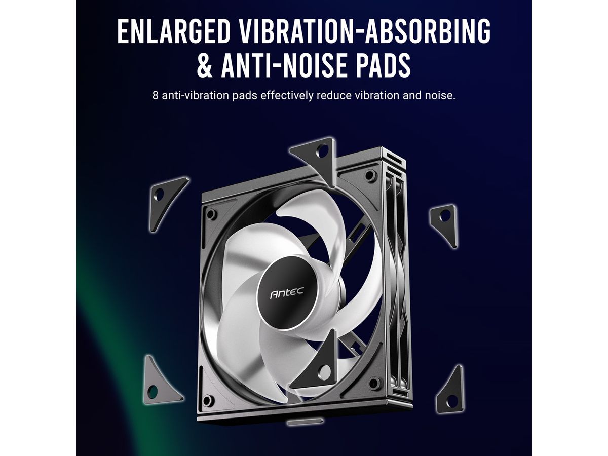 ANTEC C120 ARGB Fan Reverse PC Gehäuselüfter 120mm 3er Pack, schwarz