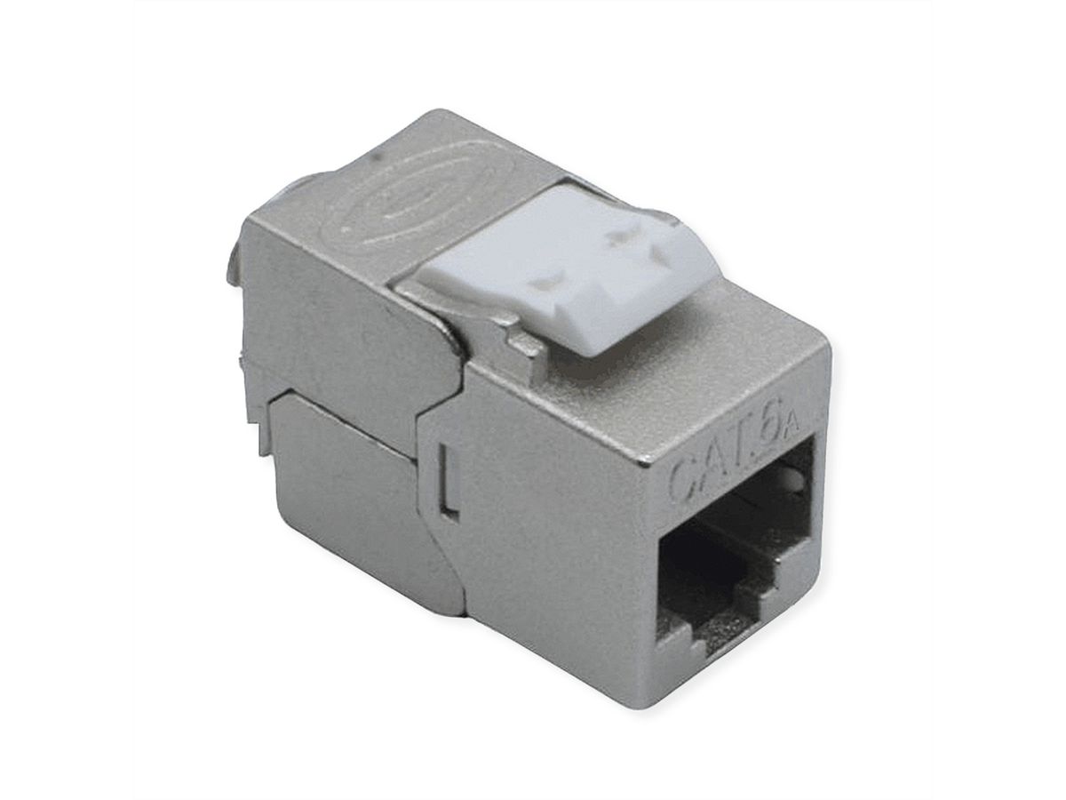 ROLINE Cat.6A (Class EA) Keystone, RJ-45, geschirmt, werkzeuglos, GHMT, silberfarben