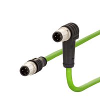 METZ CONNECT Verbindungsleitung M12 ST-M12 ST, 4-pol D-kodiert, gewinkelt-gerade, 5 m