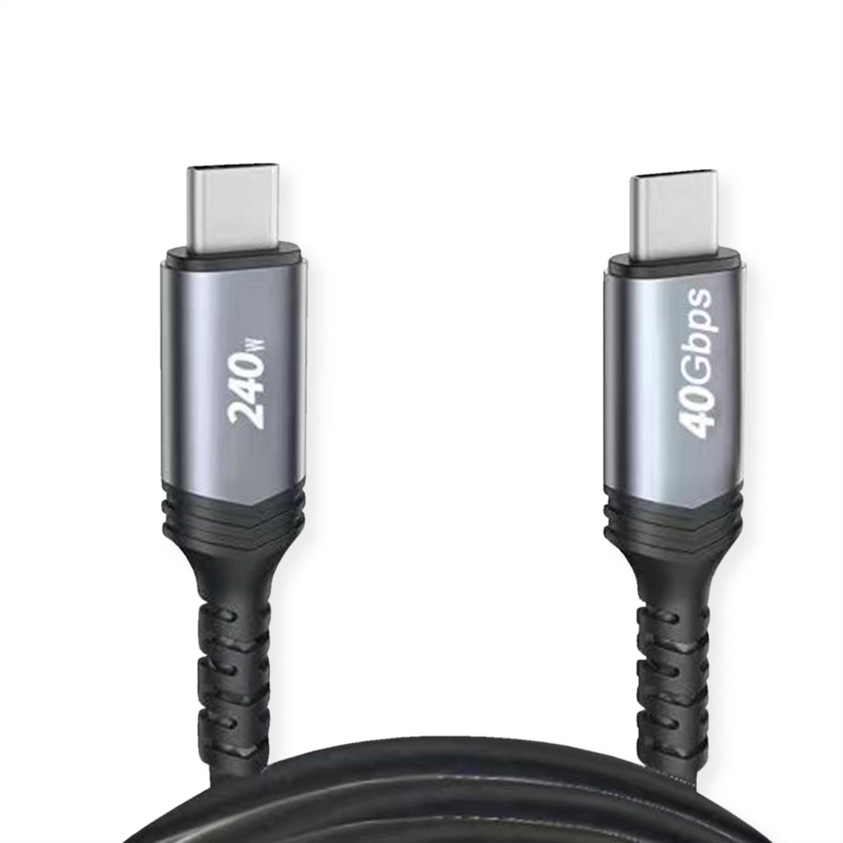VALUE USB4 Gen3x2 Kabel, C–C, ST/ST, 8K UHD-2, 40Gbit/s, 240W, schwarz, 1 m