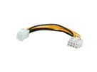 ROLINE Internes Power Adapterkabel, ATX12V P4-Buchse - 8pin EPS-Stecker, 0,15 m