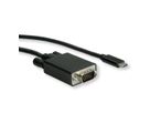 ROLINE USB Typ C - VGA Adapterkabel, ST/ST, 1 m