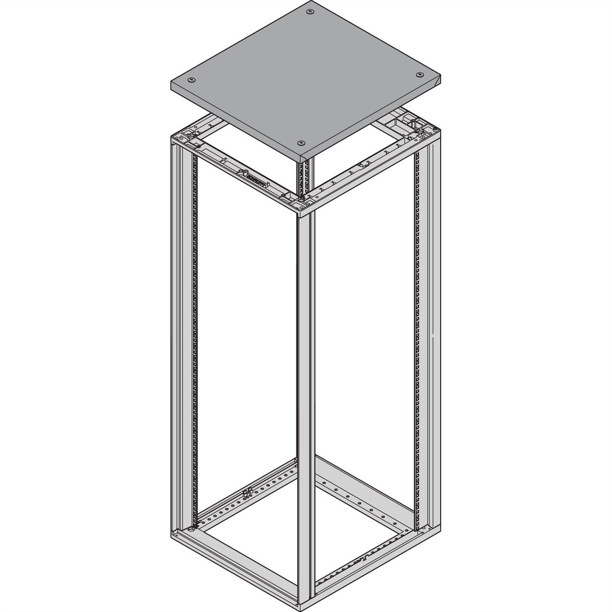SCHROFF Dach angehoben - DACH ANGEHOBEN 500T RAL7021