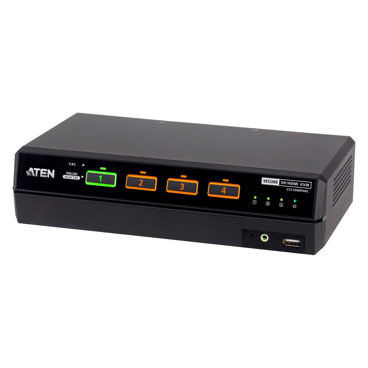 ATEN CS1144DPH4C 4-Port USB 5K DP/HDMI, Dual Bildschirm Universal Secure KVM Switch mit Cardreader