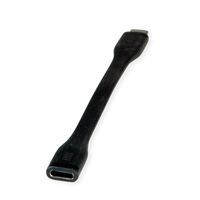 ROLINE USB4 Gen3x2 Verlängerungskabel, USB C-C, ST/BU, 8K UHD-2, 40Gbit/s, 100W, extra-flach, schwarz, 11,5 cm