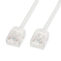 ROLINE UTP DataCenter Patchkabel Cat.6A (Class EA), LSOH, slim, extra kurzer Stecker, weiß, 0,5 m