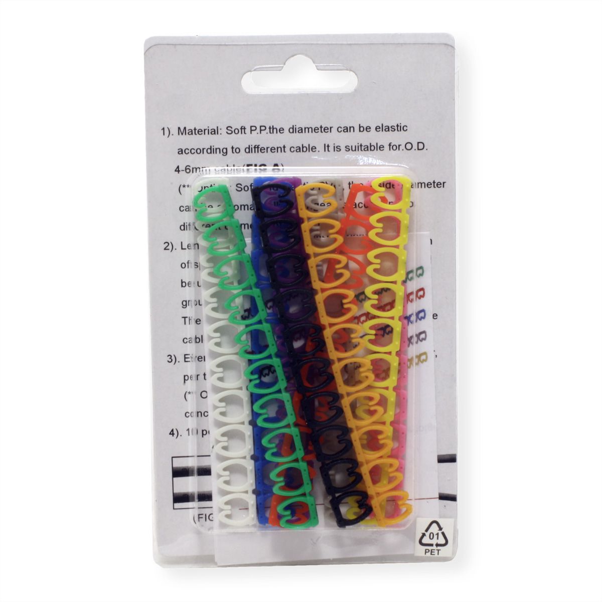 VALUE Kabelmarkierungsset für Patchkabel, 5 - 6,5mm, 10 x 10 St., mehrfarbig