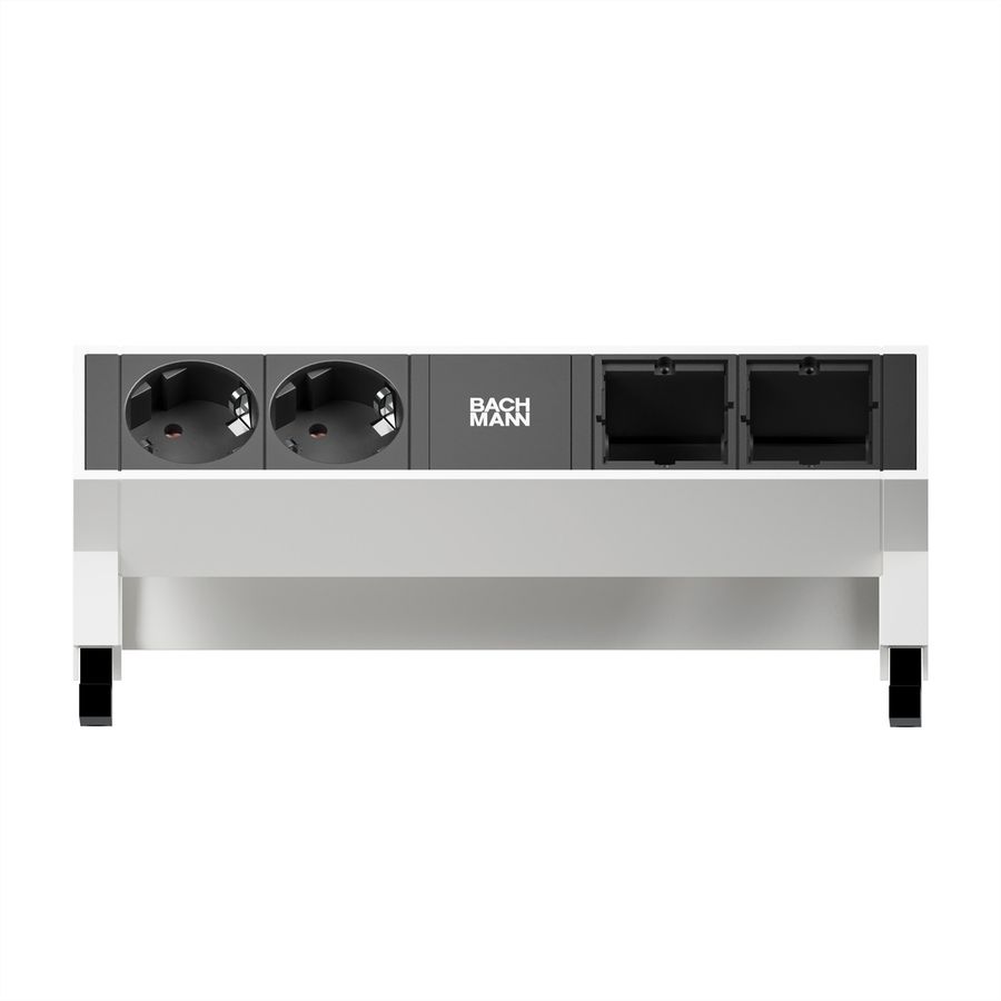 BACHMANN DESK2 2x Schutzkontakt 2x ABD GST18, weiß